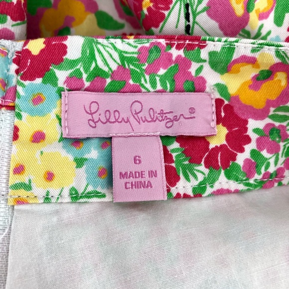 Lilly Pulitzer Pink Green Yellow Floral Print Tawney Style Skort - Picture 6 of 8